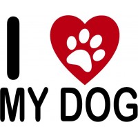I heart my dog - Sticker
