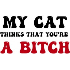 3 - Pack - My Cat thinks that you're a Bitch - Sticker