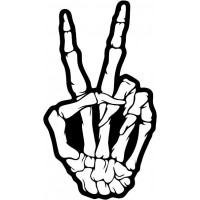 Peace Sign - Skeleton - Sticker
