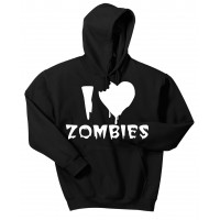 I Heart Zombies - hooded pullover