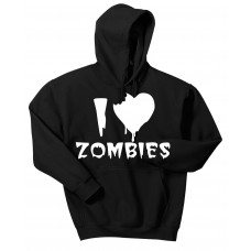 I Heart Zombies - hooded pullover